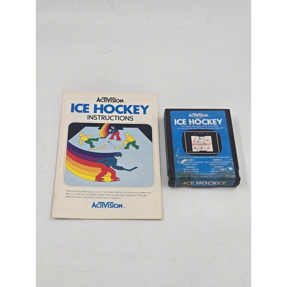 Activision Ice Hockey Atari 2600 Game Cartridge and Instructions 1981